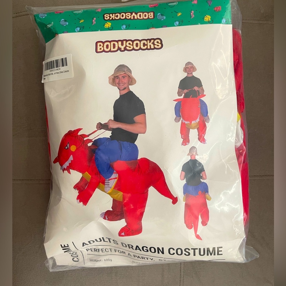 Bodysocks Inflatable Adult Dragon Costume – One Size blowup